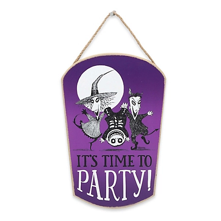 Open Road Brands The Nightmare Before Christmas Time to Party Hanging Wood Wall Decor