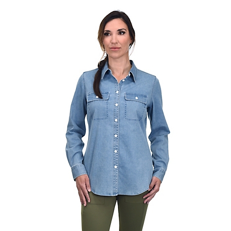 Ridgecut Women's Long Sleeve Flex Denim Shirt