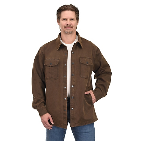 Ridgecut Long Sleeve Faux Leather Shirt Jacket