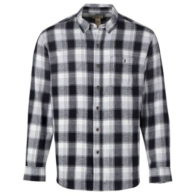 Blue Mountain Men's Plaid Flannel Long-Sleeve Button-Down Shirt