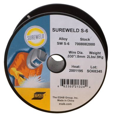 ESAB SUREWELD S-6 .030 in. MIG Welding Wire, 2 lb. Plastic Spool