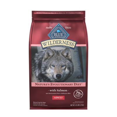 Blue Buffalo Wilderness Natural High-Protein Dry Food for Adult Dogs, Salmon Recipe, 4.5 lb. Bag