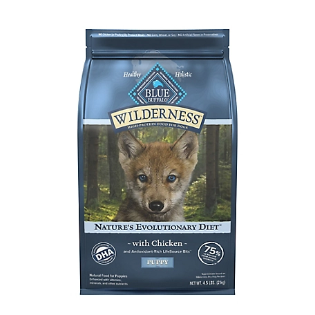 Blue Buffalo Wilderness High-Protein Natural Dry Food for Puppies, Chicken Recipe