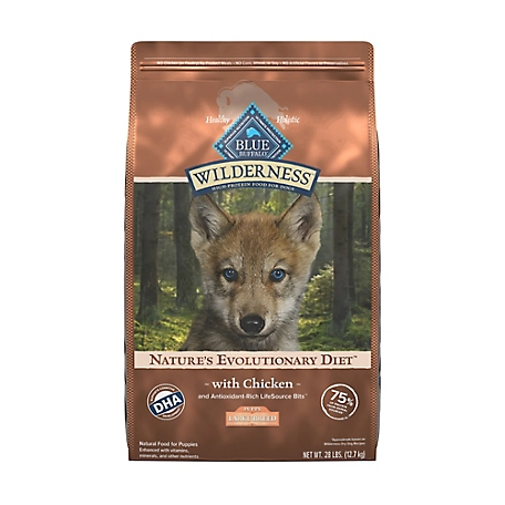 Blue Buffalo Wilderness High Protein Natural Large Breed Puppy Chicken and Wholesome Grains Recipe Dry Dog Food, 28 lb. Bag