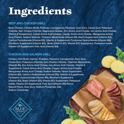 Image showing 5 th Blue Buffalo Wilderness Adult Chicken and Salmon and Beef and Chicken Wet Dog Food Variety pk., 12.5 oz., 6 pk.