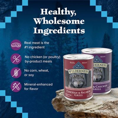 Image showing 6 th Blue Buffalo Wilderness Adult Chicken and Salmon and Beef and Chicken Wet Dog Food Variety pk., 12.5 oz., 6 pk.