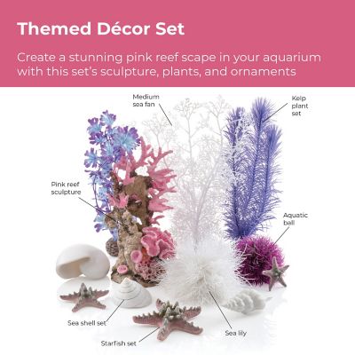 Image showing  30L Pink Ocean Aquarium Decor Set
