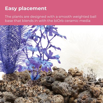 Pink Fish Tank Decor Set 30L Stone Garden TropiFish Tales Biorb