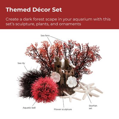 Image showing  Red Forest Aquarium Decor Set