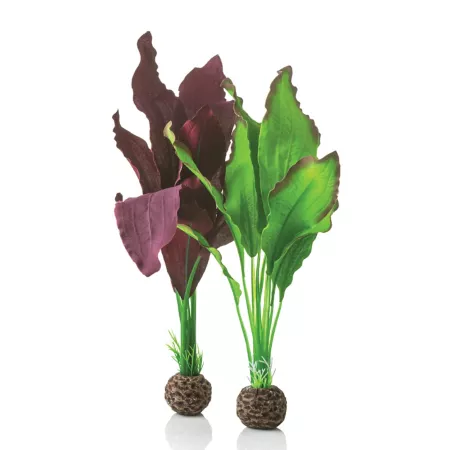 biOrb Medium Green and Purple Silk Plant Set Aquarium Decor