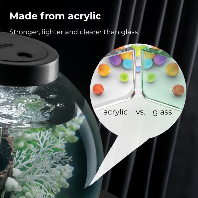 Image showing  Classic 30 Round Aquarium with Standard Light, 8 gal., Black