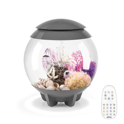 biOrb Halo 15 Round Aquarium with Multicolor Light, 4 gal., Grey