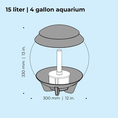 Image showing  Halo 15 Round Aquarium with Multicolor Light, 4 gal., Grey