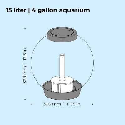 Image showing  Classic 15 Round Aquarium with Multicolor Light, 4 gal., Silver