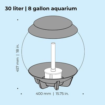 Image showing  Halo 30 Round Aquarium with Multicolor Light, 8 gal., Grey