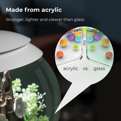 Image showing  Halo 30 Round Aquarium with Multicolor Light, 8 gal., Grey