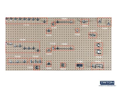 Image showing  High Density Fiberboard Pegboard/36 Pegboard Hooks, TPB-36NH-KIT, TPB-36NH-Kit