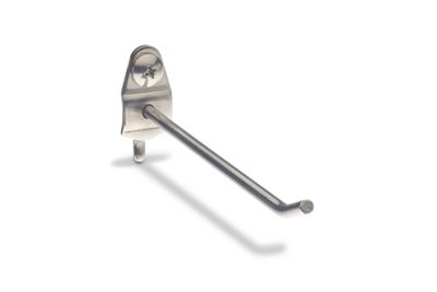 Triton Products 4 in. Single Rod 30 Degree Bend Stainless Steel Pegboard Hook for 1/8 in. and 1/4 in. Pegboard, 3 Pack