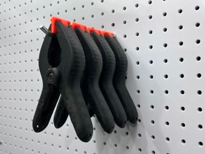 Image showing  6 in. Single Rod 30 Degree Bend Stainless Steel Pegboard Hook for 1/8 in. and 1/4 in. Pegboard, 3 Pack