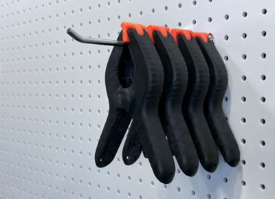 Image showing  8 in. Single Rod 30 Degree Bend Stainless Steel Pegboard Hook for 1/8 in. and 1/4 in. Pegboard, 2 Pack