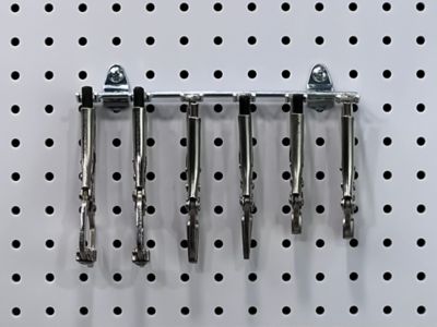 Image showing  8-1/8 in. W Stainless Steel Multi-Prong Tool Holder for 1/8 in. and 1/4 in. Pegboard, 1 Pack