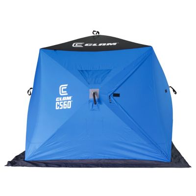 CLAM C560 Outdoor Portable Pop Up Ice Fishing Hub Shelter, 14476