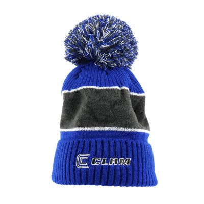 CLAM Unisex Acrylic Beanie with Pom, Blue