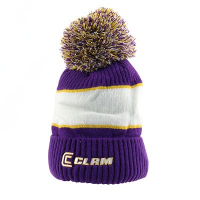 CLAM Purple/Gold Pom Hat