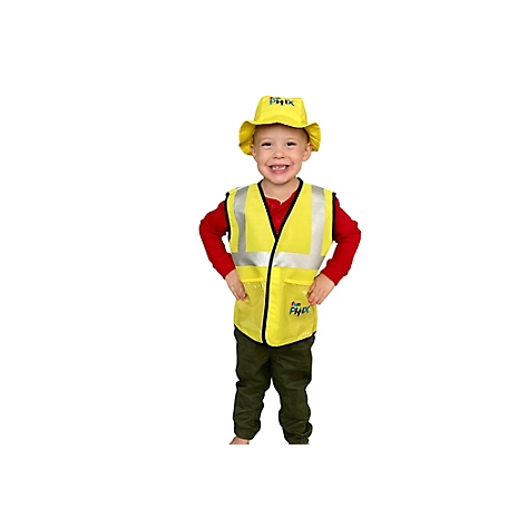 Funphix Busy Builders Construction Vest & Hat for Age 4-12 Years