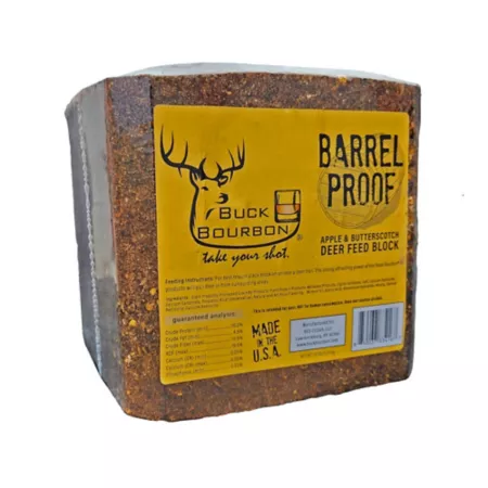 Buck Bourbon Barrel Proof Apple Butterscotch Attractive Deer Food 25 lb Block Game Attractants