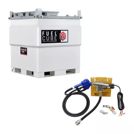 Western Global 243 gal FuelCube Steel Diesel Tank Kit Includes FCP250 Tank 12V/15 GPM Pump Kit and Gauge Fuel Transfer Tanks