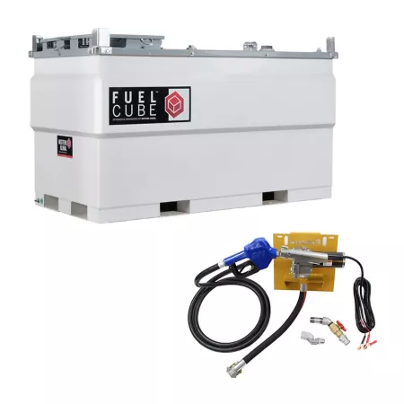 Western Global 528 gal FuelCube Steel Diesel Tank Kit Includes FCP500 Tank 12V/15 GPM Pump Kit and Gauge Fuel Transfer Tanks