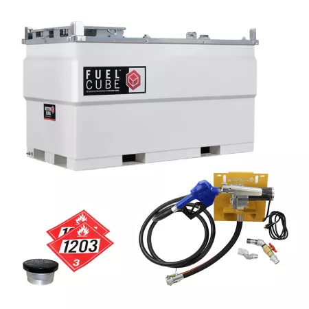 Western Global 528 gal FuelCube Steel Gas Tank Kit Includes FCP500 Tank 115V/12 GPM Pump Kit Gauge and Vent Kit Fuel Transfer Tanks