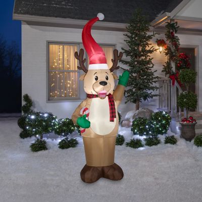 Image showing  9 ft. Outdoor Reindeer Inflatable Christmas Decoration