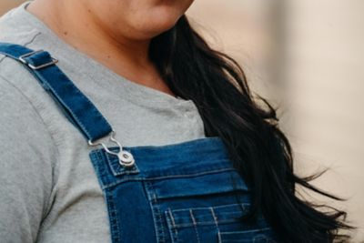 Image showing  Women's Vintage Washed Flex Denim Bib Overalls
