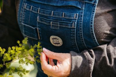 Image showing 6 th Berne Women's Vintage Washed Flex Denim Bib Overalls