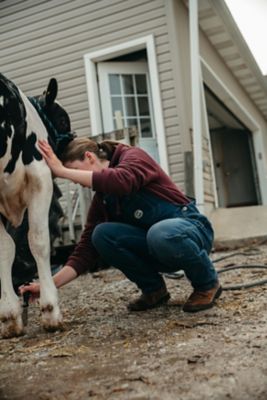 Image showing 8 th Berne Women's Vintage Washed Flex Denim Bib Overalls