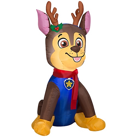 Gemmy Airblown Chase with Antlers and Scarf, G-116466