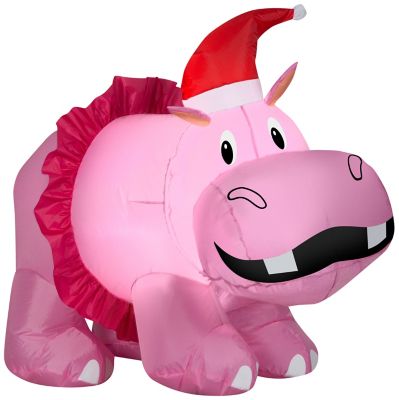 Gemmy Airblown Hippo with Pink Tutu, G-118615