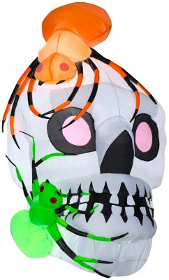 Gemmy Airblown Skull with Spiders Scene, G-75074