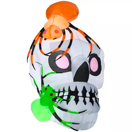 Gemmy Airblown Skull with Spider Scene G-75074 Halloween Inflatables