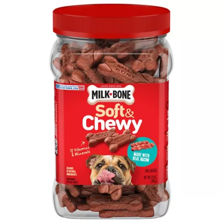 Milk-Bone Soft and Chewy Dog Treats Made with Real Bacon 25 oz Box Dog Soft & Chewy Treats