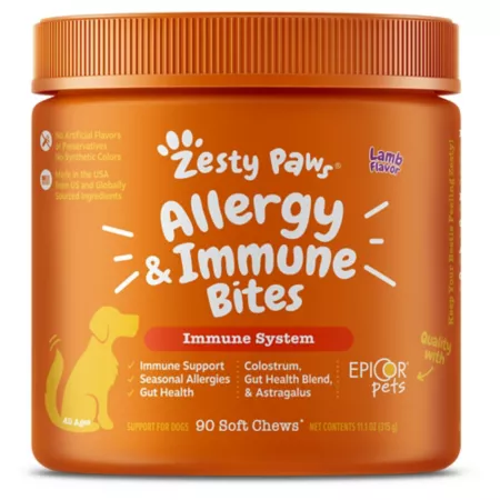 Zesty Paws Allergy Immune Bites Lamb Dog Supplements 90 ct Dog Allergy & Immune System