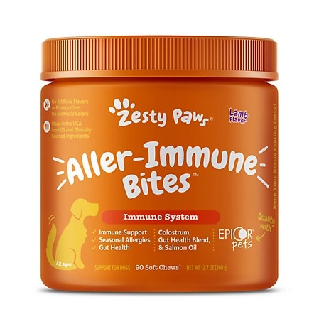 Zesty Paws Allergy Immune Bites Lamb Dog Supplements, 90 ct.
