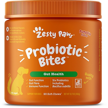 Zesty Paws Probiotic Bites Pumpkin Flavor Dog Supplements, 90 ct.