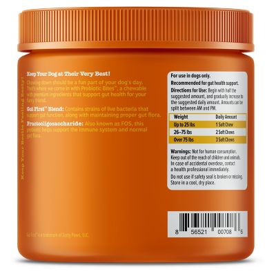 Image showing 6 th Zesty Paws Probiotic Bites Supplements for Dogs, Pumpkin Flavor, 90 ct.