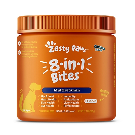Zesty Paws 8-in-1 Multivitamin Chicken Bites Dog Supplements, 90 ct.