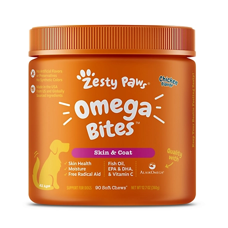 Zesty Paws Omega Bites Chicken 90 ct., Dog Supplements