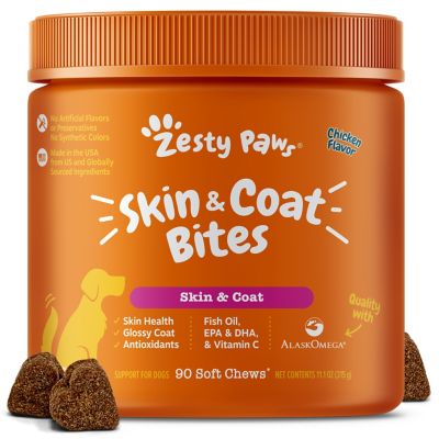 Image showing  Omega Bites Chewable Skin and Coat Supplement for Dogs, Chicken Flavor, 90 ct.