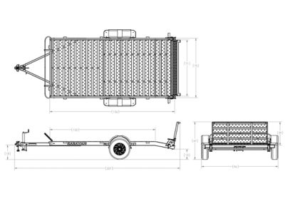 Image showing  6 ft. x 12 ft. Galvanized Steel Deck Utility Trailer, 475-00007-GL-FA